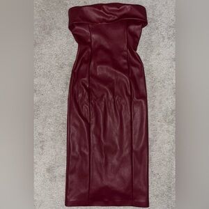 Forever 21 Strapless Burgundy Dress